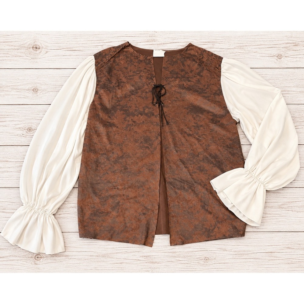 Fun World Div. Pirate Shirt Renaissance Medieval Costume Viking Peasant OSFM